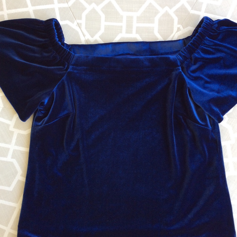 WHBM faux velvet top.  S